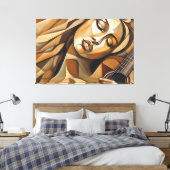 ABSTR_24-018、キュービズム キャンバスプリント (インサイチュ (寝室))