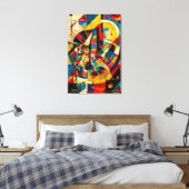 ABSTR_24-029，幾何学模様，立体図記号 キャンバスプリント (インサイチュ (寝室))