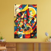 ABSTR_24-029，幾何学模様，立体図記号 キャンバスプリント (インサイチュ (リビング))