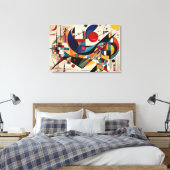 ABSTR_24-034、幾何学模様、立体感 キャンバスプリント (インサイチュ (寝室))