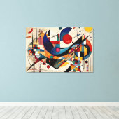 ABSTR_24-034、幾何学模様、立体感 キャンバスプリント (インサイチュ (ウッドフロア))