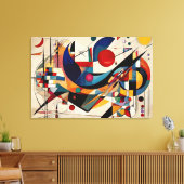 ABSTR_24-034、幾何学模様、立体感 キャンバスプリント (インサイチュ (リビング))