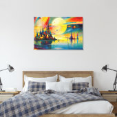 ABSTR_24-038,ファンタジーギャラリーアート， キャンバスプリント (インサイチュ (寝室))