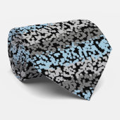 Abstrac水平ブルーグレー黒ストライプ色パターン ネクタイ (ロール)