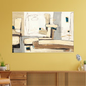 Abstração Urbana em Tons Neutros キャンバスプリント (インサイチュ (リビング))