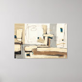 Abstração Urbana em Tons Neutros キャンバスプリント (正面)