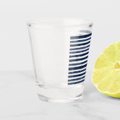 Abstrack navyのシームレスストライプなオプション ショットグラス (左)
