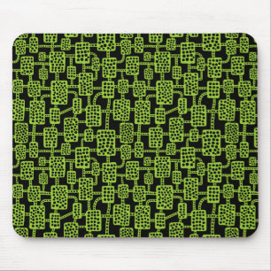 Abstract 041113 - Martian Green on Black マウスパッド