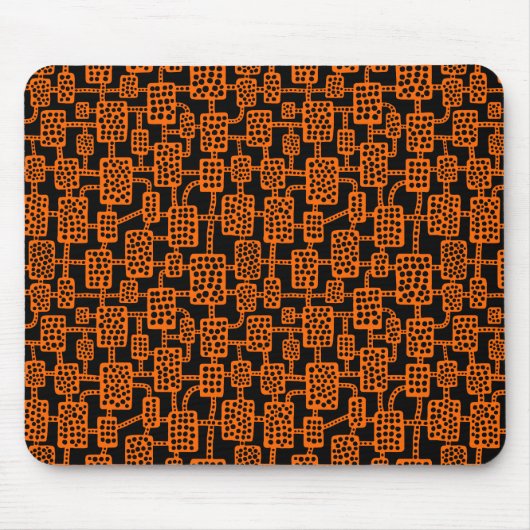 Abstract 041113 - Orange on Black マウスパッド (正面)