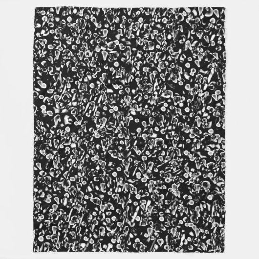 Abstract 190819 - 09 - 白黒 フリースブランケット (正面)