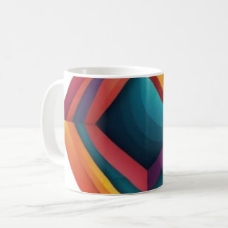 Abstract 3D Geometric Diamond Gradient Art コーヒーマグカップ