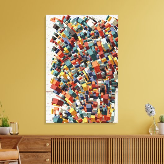 Abstract 3D Geometric Pattern  キャンバスプリント (インサイチュ (リビング))