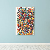 Abstract 3D Geometric Pattern  キャンバスプリント (インサイチュ (ウッドフロア))