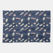 Abstract 3D geometric shapes キッチンタオル (横)