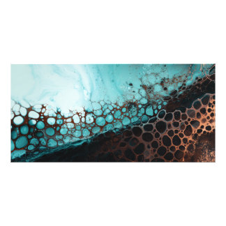 Abstract Acryl Cells Art Cyan Copper フォトプリント