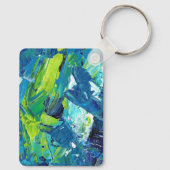 Abstract Acrylic Paint in Blue キーホルダー (裏面)