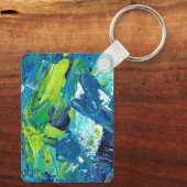 Abstract Acrylic Paint in Blue キーホルダー (裏面)