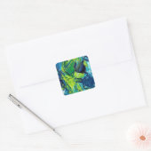 Abstract Acrylic Paint in Blue スクエアシール (封筒)