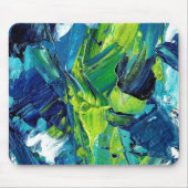 Abstract Acrylic Paint in Blue マウスパッド (正面)
