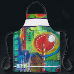 Abstract Acrylic Painting TAG Apron エプロン<br><div class="desc">The image is from an abstract painting I did years ago when my art studio was on my porch at my appartment in San Antonio.  Feel free to add your name on the white rectangle at the top.</div>