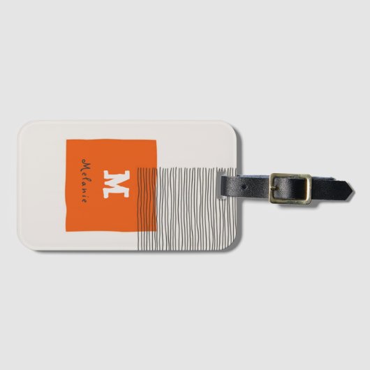 Abstract aesthetic minimal vintage Monogram ラゲッジタグ (正面横)