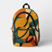Abstract African プリントバックパック (正面)