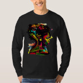Abstract African Attire Beautiful Black Queen Colo Tシャツ (正面)