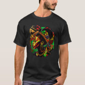 Abstract African Attire Melanin Queen Fun Afrocent Tシャツ (正面)