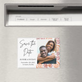 Abstract African Shape Photo Wedding Save the Date マグネット (インサイチュ (食洗機))