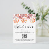 Abstract African Shape QR Code Wedding RSVP Card (スタンド正面)