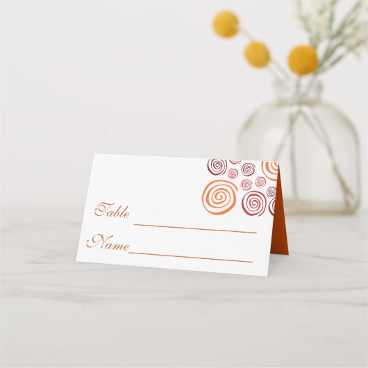 Abstract African Shape Wedding Place Card プレイスカード (正面)