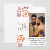 Abstract African Shape Wedding Save the Date Card (正面/裏面)