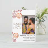 Abstract African Shape Wedding Save the Date Card (スタンド正面)