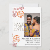 Abstract African Shape Wedding Save the Date Card (正面)