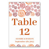 Abstract African Shape Wedding Table Number Card  テーブルナンバー (裏面)