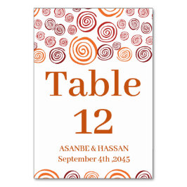 Abstract African Shape Wedding Table Number Card テーブルナンバー