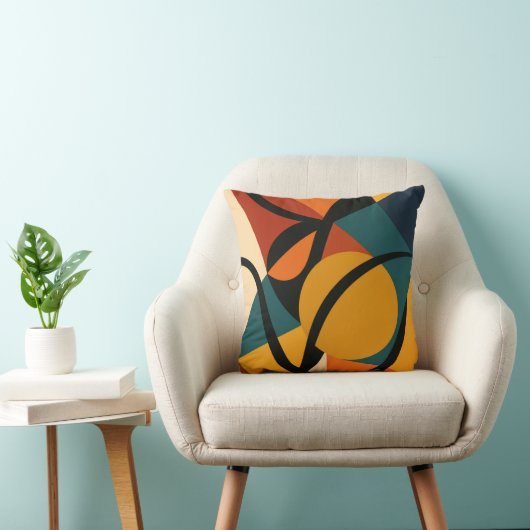 Abstract African Throw Pillow クッション (椅子)