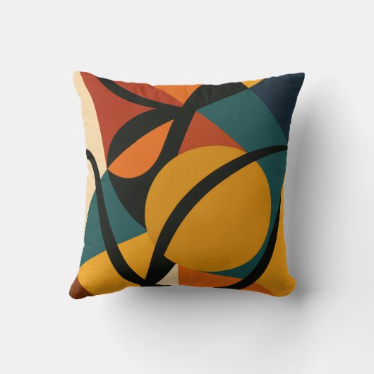 Abstract African Throw Pillow クッション (裏面)