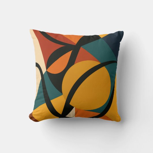 Abstract African Throw Pillow クッション (正面)