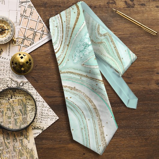 Abstract Agate Mint ID827 ネクタイ