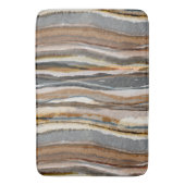 Abstract Agate Stripes Neutral Earth Tones バスマット (正面縦)