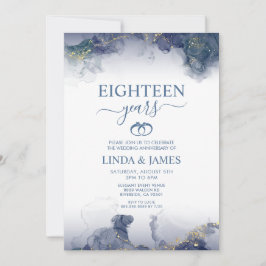 Abstract Alcohol Ink Stain Wedding Anniversary  招待状