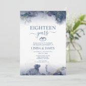 Abstract Alcohol Ink Stain Wedding Anniversary  招待状 (スタンド正面)