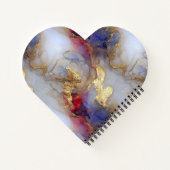 Abstract Alcohol Ink Texture with Gold Accents ノートブック (裏面)