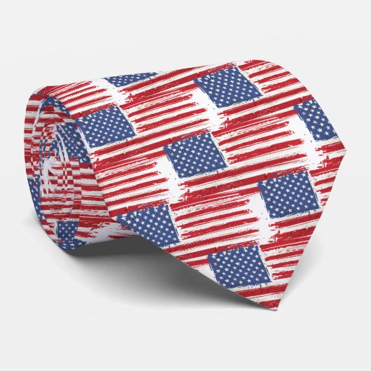 Abstract American Flags ネクタイ (ロール)