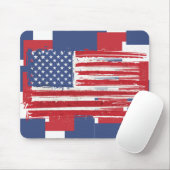 Abstract American Flags On Red White and Blue マウスパッド (マウス)