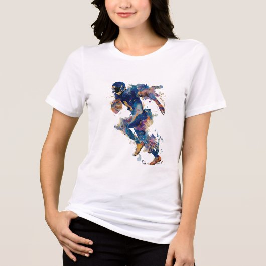 Abstract American Football Player | Fluid Ink art トライブレンドＴシャツ (正面)