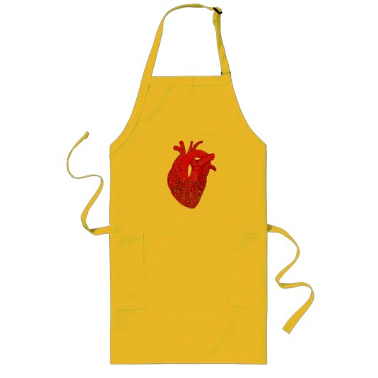 Abstract Anatomical Heart Line Art ロングエプロン (正面)