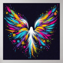 Abstract Angel Wall Poster on Semi-Gloss Paper ポスター