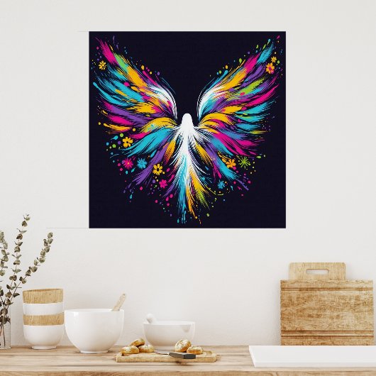 Abstract Angel Wall Poster on Semi-Gloss Paper ポスター (キッチン)